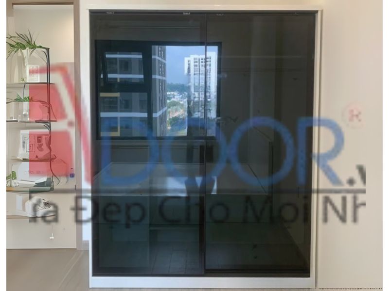 Mẫu tủ quần áo cánh kính lùa Adoor 2 cánh sang trọng