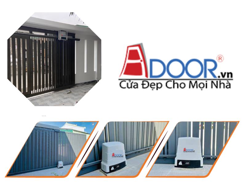 Mẫu cửa cổng trượt ngang tự động 01