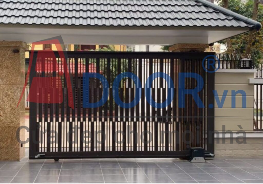 Mẫu cửa cổng trượt tự động - ray trượt