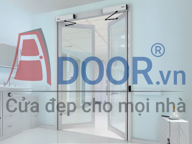 Mẫu cửa kính tự động mở quay Adoor