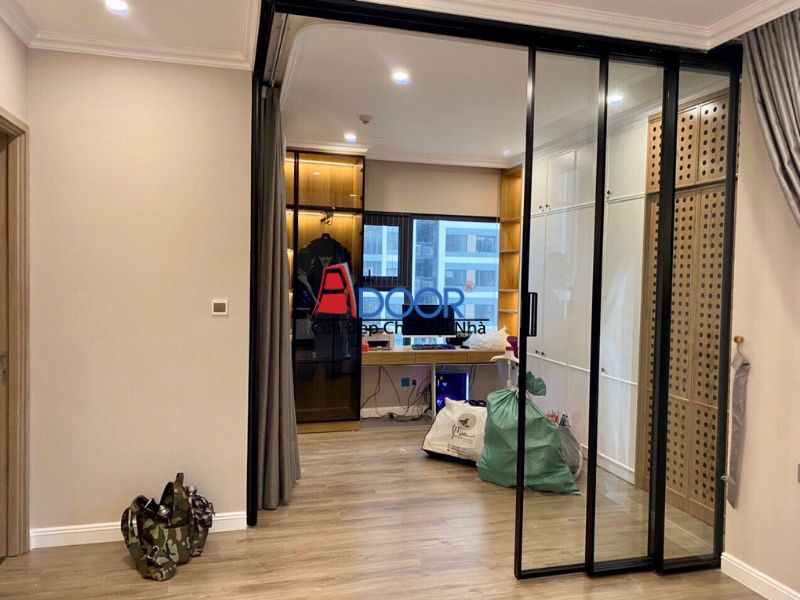 Cửa nhôm kính Adoor hệ Slim nối góc 90° Cửa nhôm kính Adoor hệ Slim nối góc 90° lắp đặt tại các công trình có thiết kế độc đáo