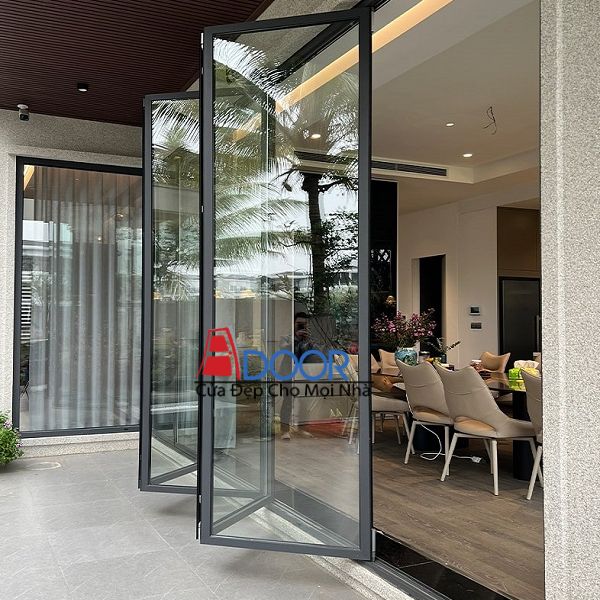 Mẫu cửa nhôm Slim Adoor xếp trượt 4 cánh tại một căn hộ Mẫu cửa nhôm Slim Adoor xếp trượt 4 cánh tại một căn hộ