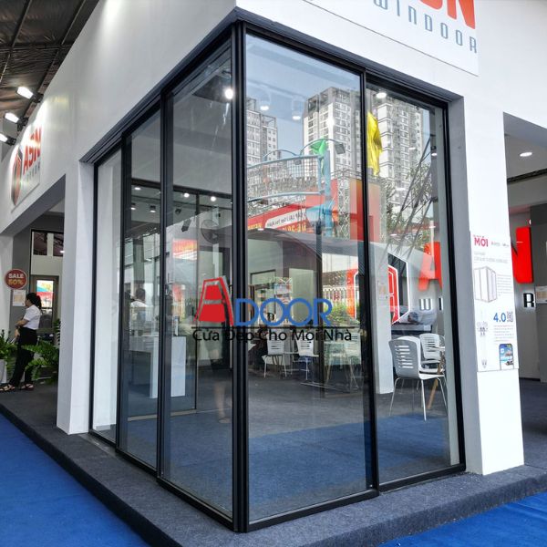 Mẫu cửa nhôm Slim nối góc 90 độ thẩm mỹ cao Mẫu cửa nhôm Slim nối góc 90 độ thẩm mỹ cao