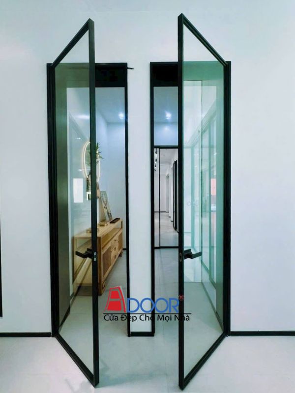 Minh họa cửa Slim mở quay thực tế tại các công trình dân dụng Minh họa cửa Slim mở quay thực tế tại các công trình dân dụng