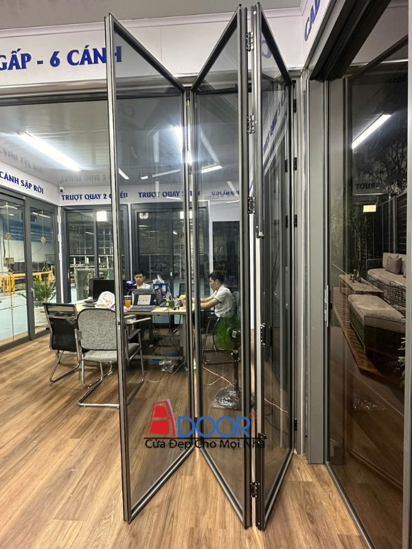 Cửa nhôm Adoor hệ Slim xếp trượt tiết kiệm không gian mở cánh Cửa nhôm Adoor hệ Slim xếp trượt tiết kiệm không gian mở cánh