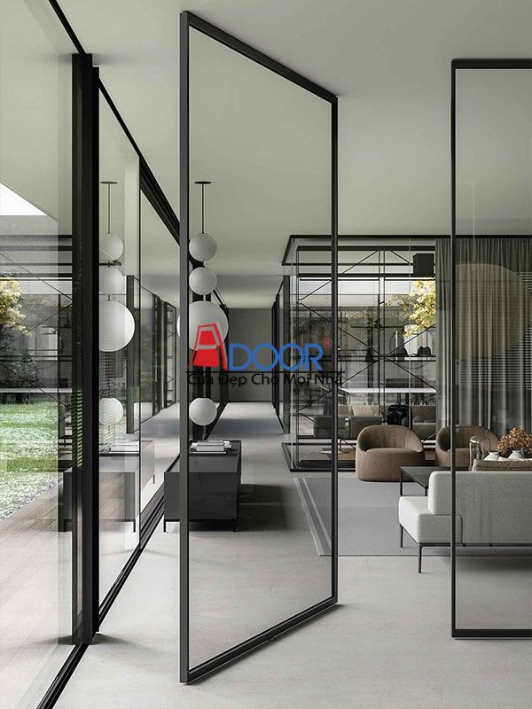 Cửa xoay trục giữa mang tính thẩm mỹ cao, tạo phong cách hiện đại Cửa xoay trục giữa mang tính thẩm mỹ cao, tạo phong cách hiện đại
