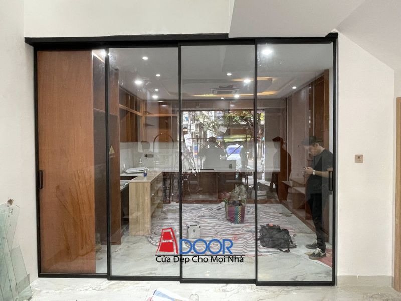 Cửa nhôm Slim Adoor mở lùa 4 cánh Cửa nhôm Slim Adoor mở lùa 4 cánh
