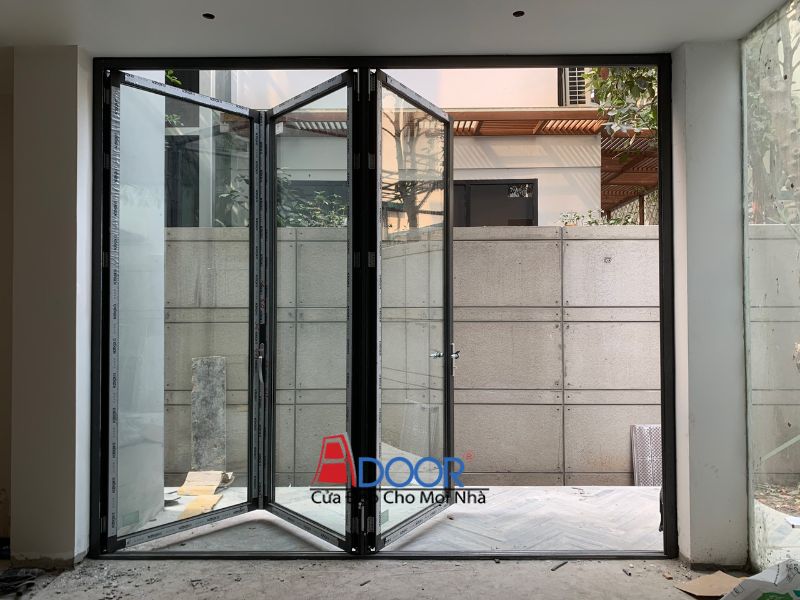 Cửa nhôm Slim xếp trượt tạo không gian mở rộng hoàn toàn khi cần Cửa nhôm Slim xếp trượt tạo không gian mở rộng hoàn toàn khi cần