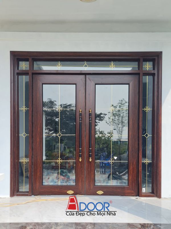 Cửa nhôm thủy lực vân gỗ tại công trình ở Cà Mau Cửa nhôm thủy lực vân gỗ tại công trình ở Cà Mau