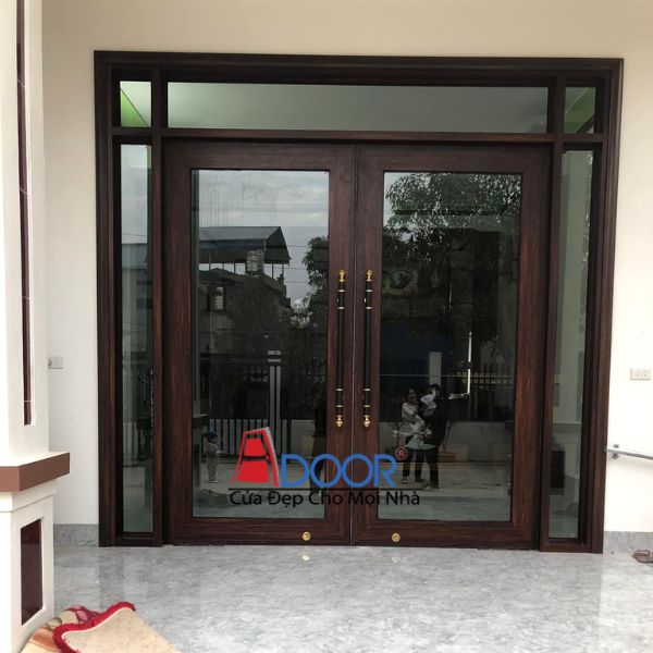 Cửa nhôm thủy lực 2 cánh khuôn bao khép cao cấp Cửa nhôm thủy lực 2 cánh khuôn bao khép cao cấp