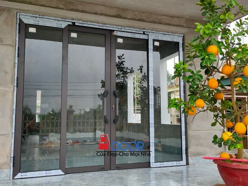 Cửa nhôm kính Adoor hệ trượt quay không có vách cố định Cửa nhôm kính Adoor hệ trượt quay không có vách cố định