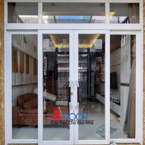 Cửa nhôm kính trượt quay màu trắng mang phong cách hiện đại Cửa nhôm kính trượt quay màu trắng mang phong cách hiện đại