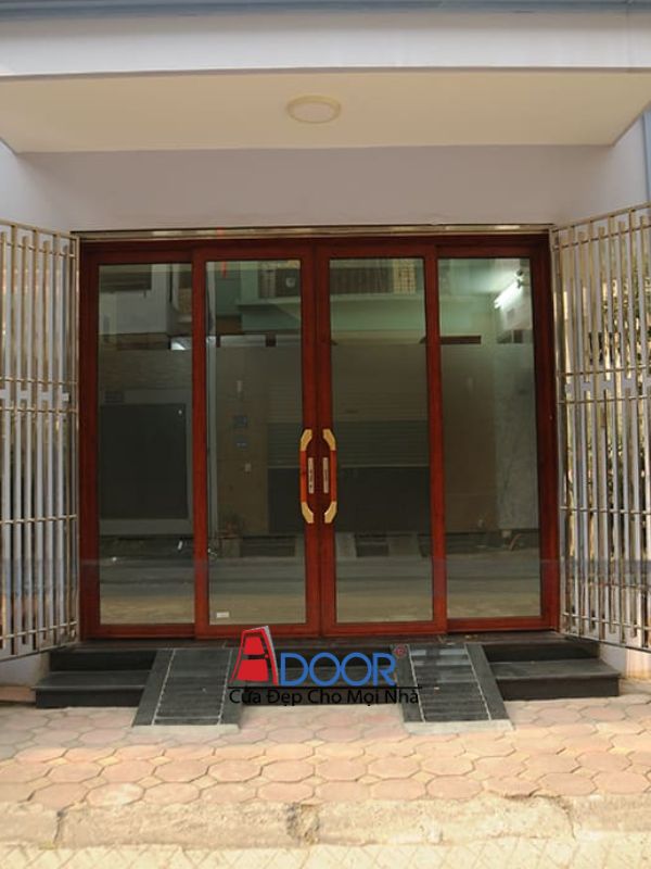 Mẫu cửa nhôm kính hệ trượt quay vân gỗ Mẫu cửa nhôm kính hệ trượt quay vân gỗ
