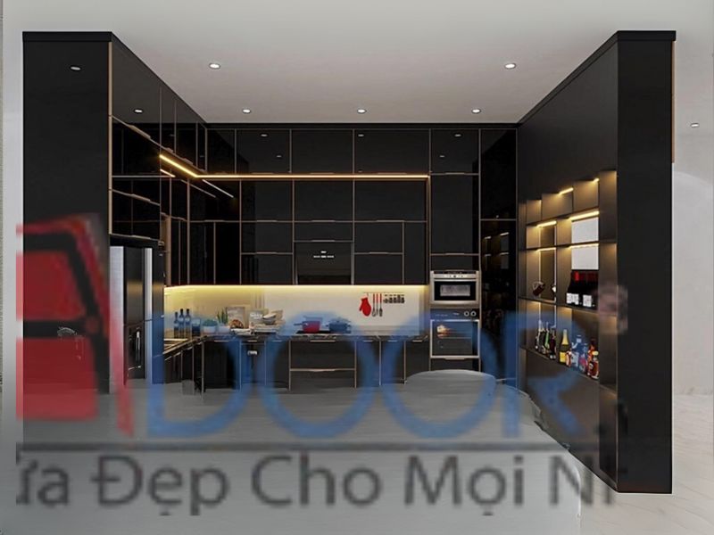giá tủ bếp nhôm Xingfa cao cấp – dạng chữ U
