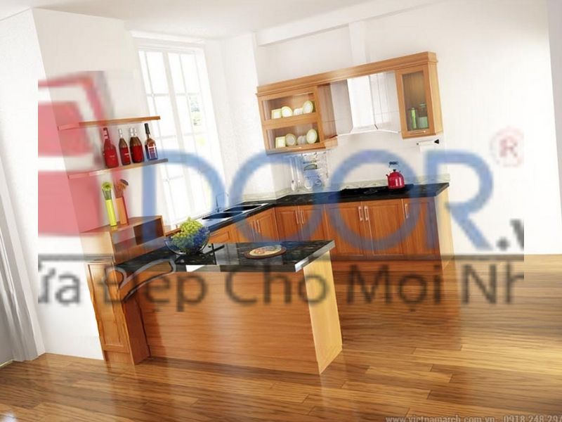 giá tủ bếp nhôm vân gỗ (thường) – dạng chữ U
