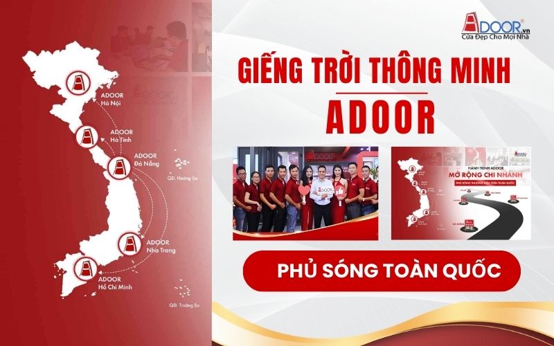 giếng trời Adoor thông minh phủ sóng thương hiệu trên toàn quốc