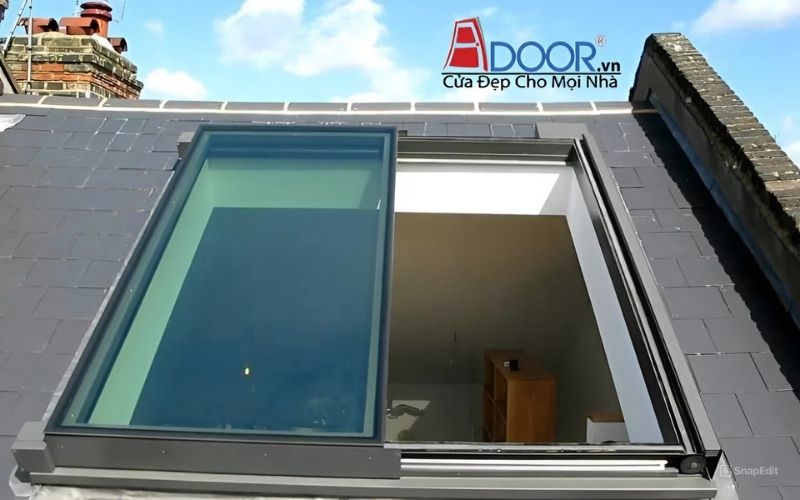 mái trượt giếng trời thông minh 1 cánh tại Hà Đông