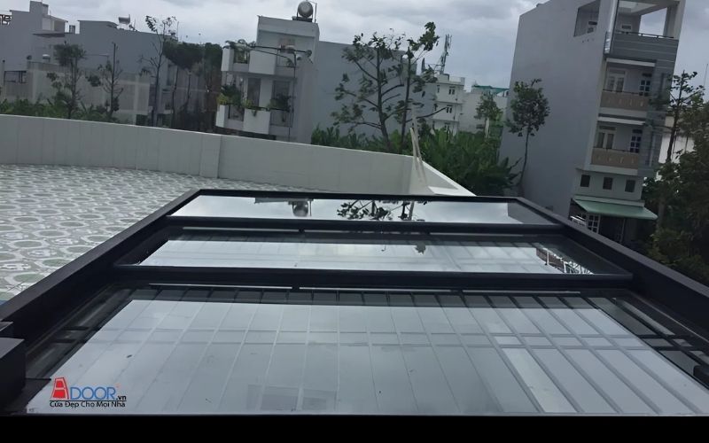 mái trượt giếng trời thông minh xếp lớp tại Hà Đông