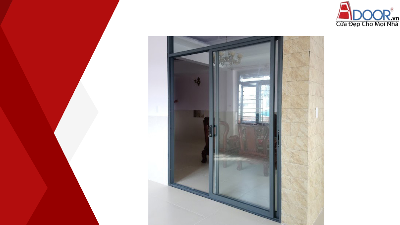 cửa đi mở lùa nhôm xingfa VN 2 cánh