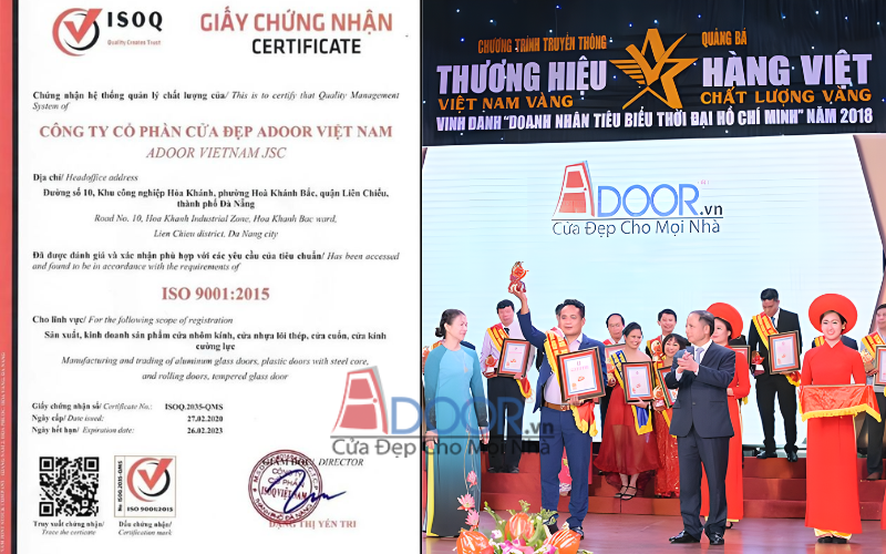 Chứng nhận về chất lượng cửa cuốn Đài Loan Adoor