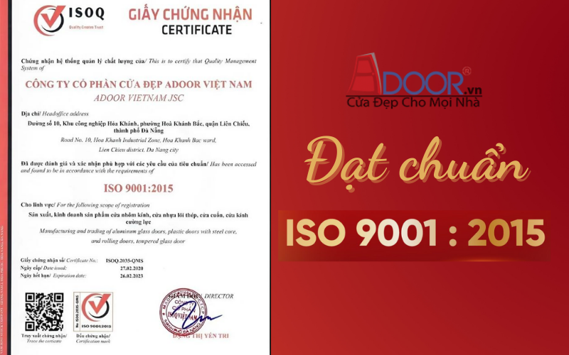 Chứng nhận về chất lượng cửa cuốn Đài Loan Adoor
