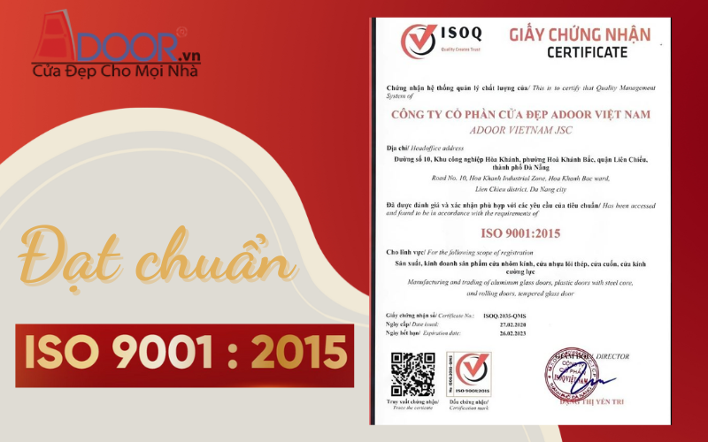 Chứng nhận về chất lượng cửa cuốn Đài Loan Adoor