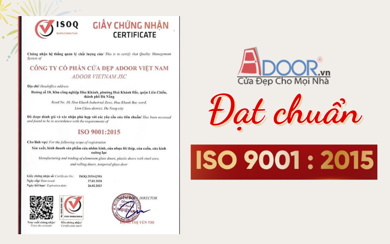 Chứng nhận về chất lượng cửa cuốn Đài Loan Adoor