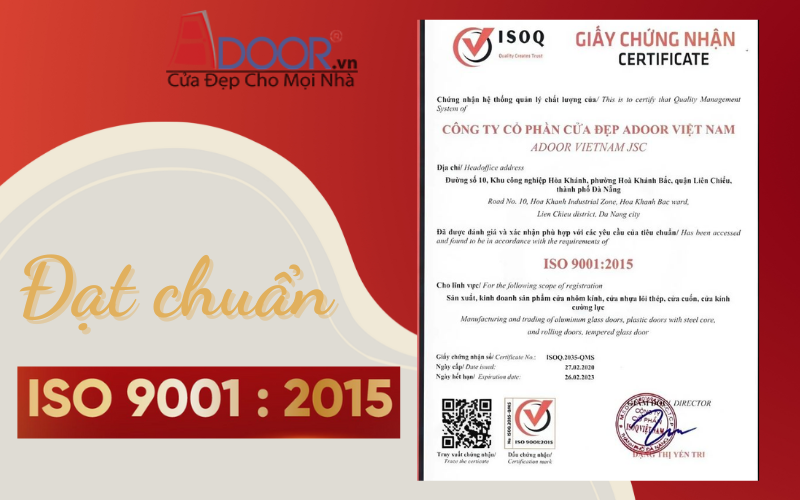 Chứng nhận về chất lượng cửa cuốn Đài Loan Adoor