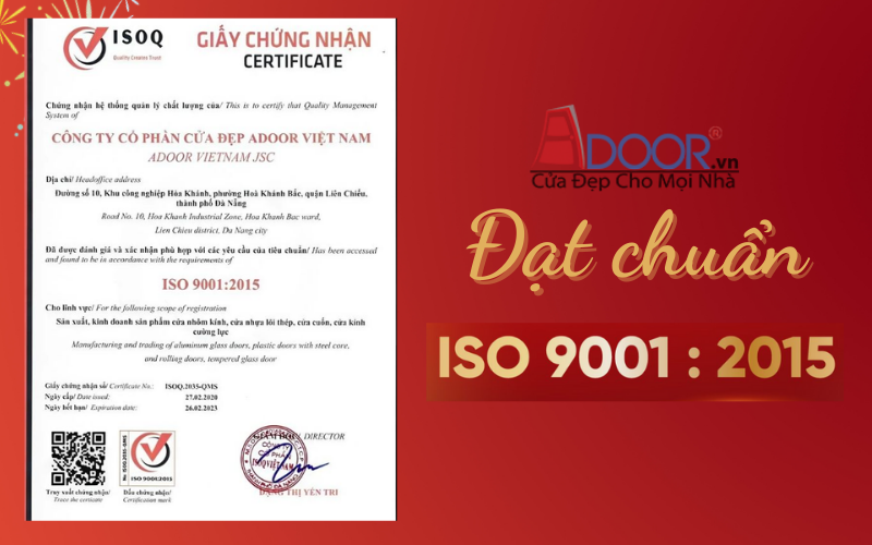 Chứng nhận về chất lượng cửa cuốn Đài Loan Adoor