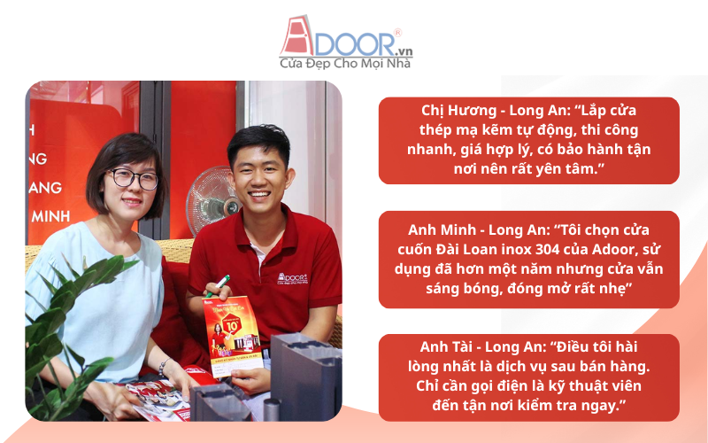 Đánh giá của khách hàng sau khi lắp đặt cửa cuốn Đài Loan tại Long An
