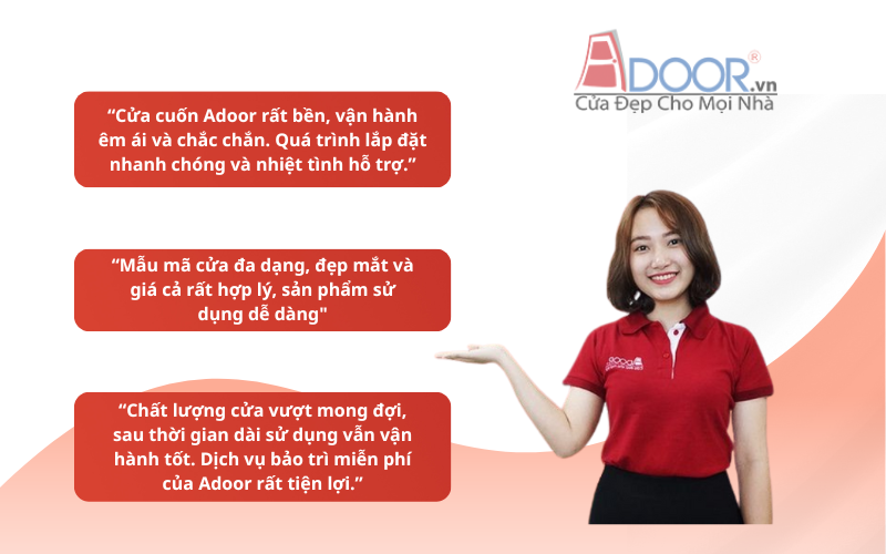 Đánh giá của khách hàng về cửa cuốn Đài Loan Adoor tại Mỹ Tho