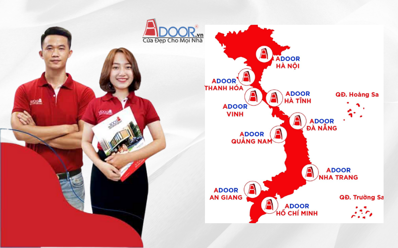 Hệ thống phân phối rộng khắp của cửa Cuốn Đài Loan tại Adoor