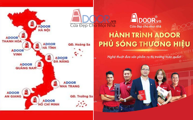 Hệ thống phân phối rộng khắp cửa cuốn khe thoáng tại Adoor