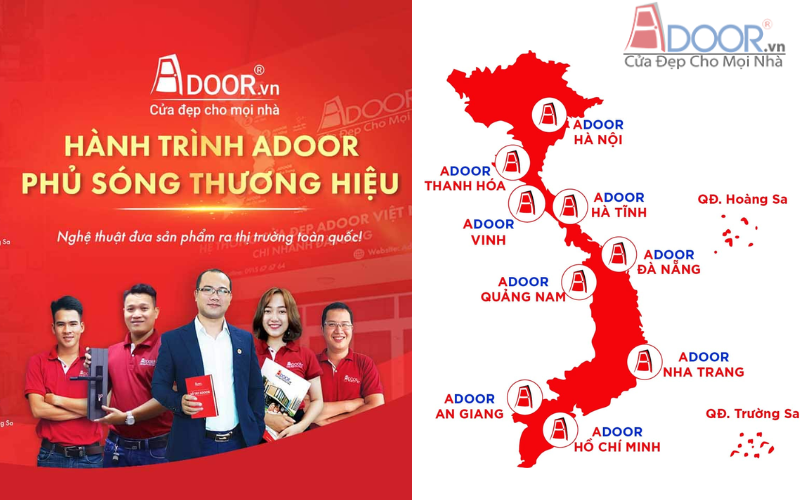 Mạng lưới chi nhánh phân phối cửa cuốn Đài Loan Tại Châu Đốc Adoor