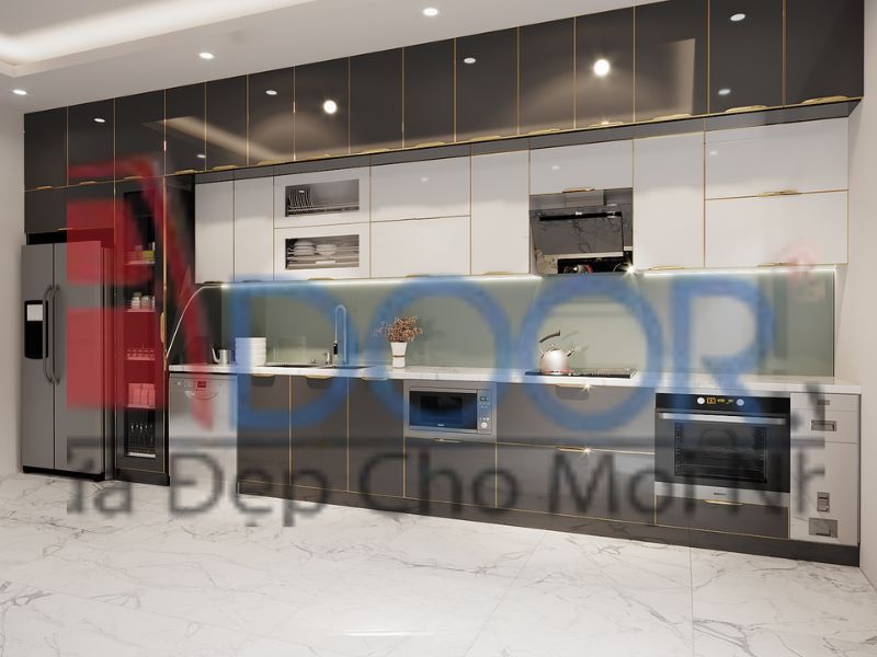 Mẫu tủ bếp hợp kim nhôm chữ I (2)