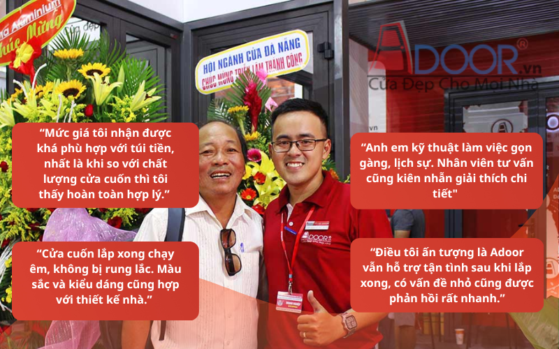 Phản hồi tích cực của khách hàng sau khi lắp đặt cửa cuốn Đài Loan tại Vị Thanh