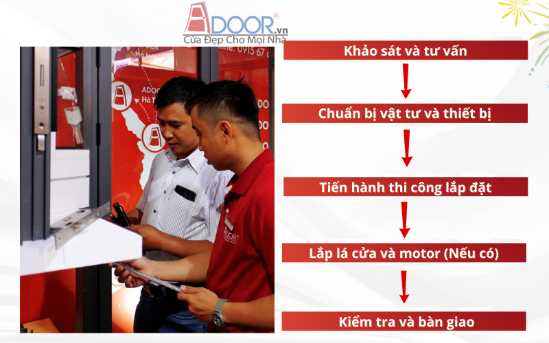 Quy trình lắp đặt chuẩn kỹ thuật từng bước của cửa cuốn Đài Loan tại Sa Đéc của Adoor