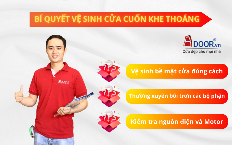 Bí quyết vệ sinh cửa cuốn khe thoáng