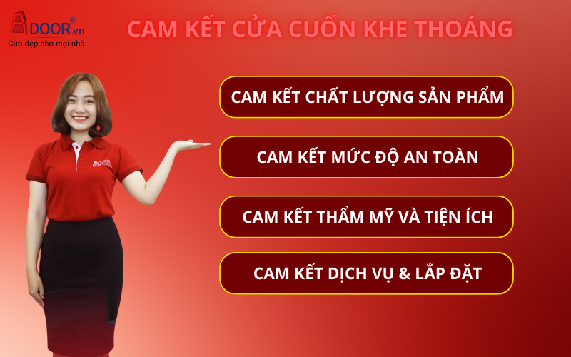 Cam kết cửa cuốn khe thoáng tại Adoor