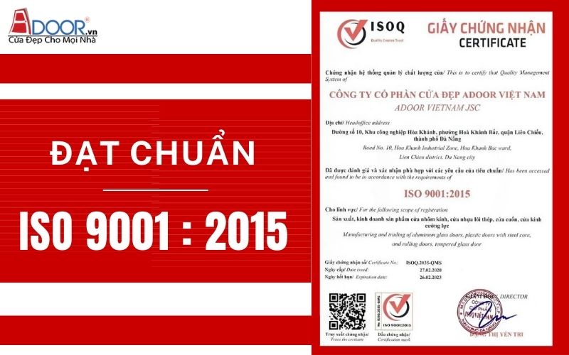 Adoor đạt chuẩn chứng nhận ISO trong thi công giếng trời tự động