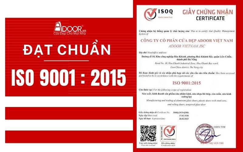 Chứng nhật Adoor đạt chuẩn ISO trong thi công giếng trời tự động