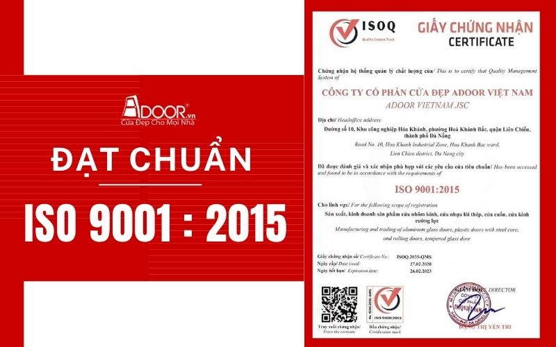 Chứng nhật Adoor đạt chuẩn ISO trong thi công giếng trời tự động