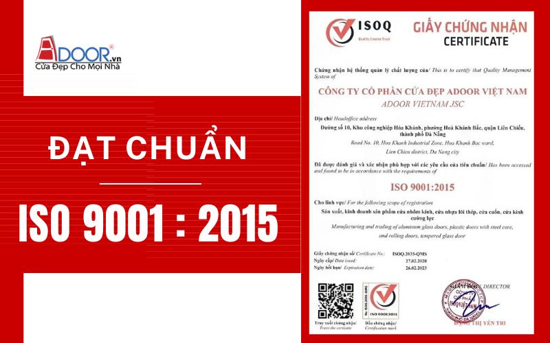 Adoor đạt chuẩn chứng nhận ISO