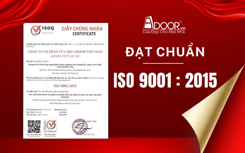 Chứng nhận đạt chuẩn ISO của Adoor