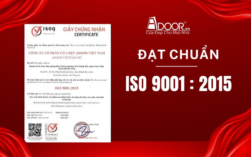 Chứng nhận đạt chuẩn ISO của Adoor