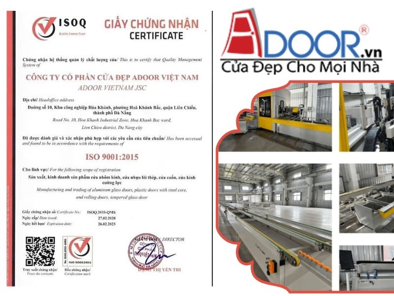Cơ sở vật chất và chứng nhận ISOQ của Adoor
