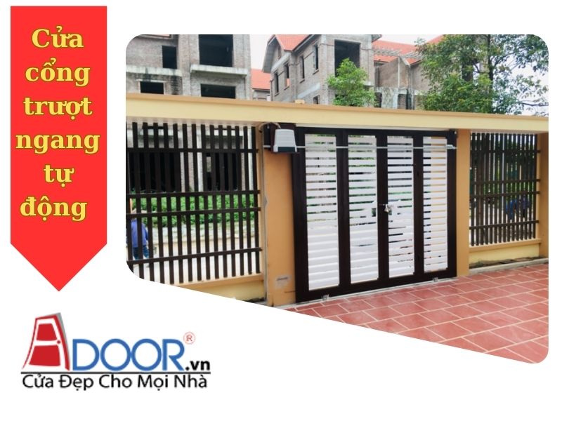 01 Mẫu cửa cổng trượt ngang tự động