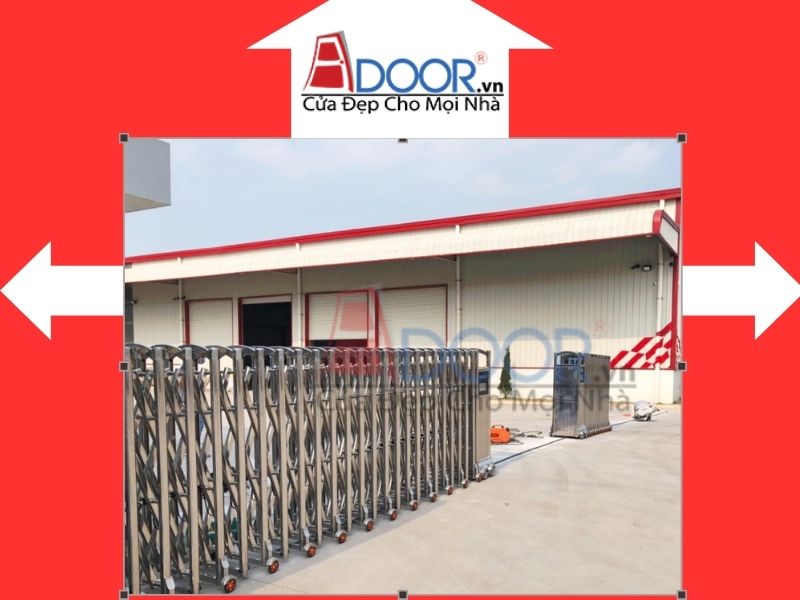 Cửa cổng tự động xếp gọn Adoor - Mẫu 04