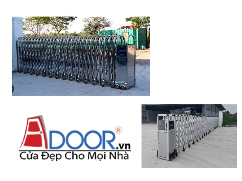 Cửa cổng xếp gọn tự động, +02 mẫu Adoor