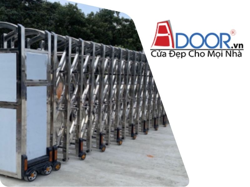 +01 Mẫu cửa cổng tự động xếp gọn Adoor